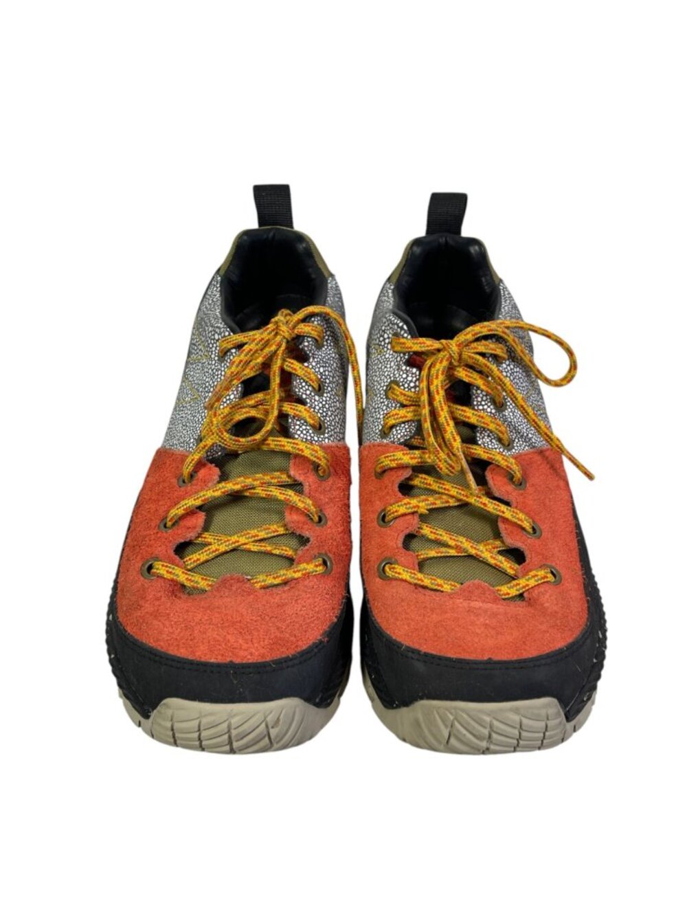 Merrell Mens Vibram Sole Trail Shoes Size 10 Orange/Grey Suede & Mesh Upper - Picture 2 of 8